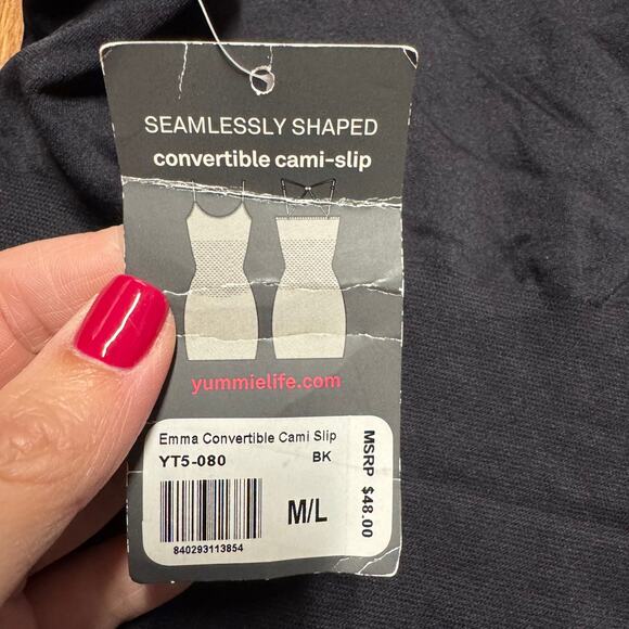 Yummie Heather Thomson Seamlessly Shaped Emma Convertible Cami Slip Black M/L - Picture 7 of 8